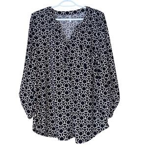 d.n.a. Couture Navy / Red / White 3/4 Sleeve Blouse Size 1X